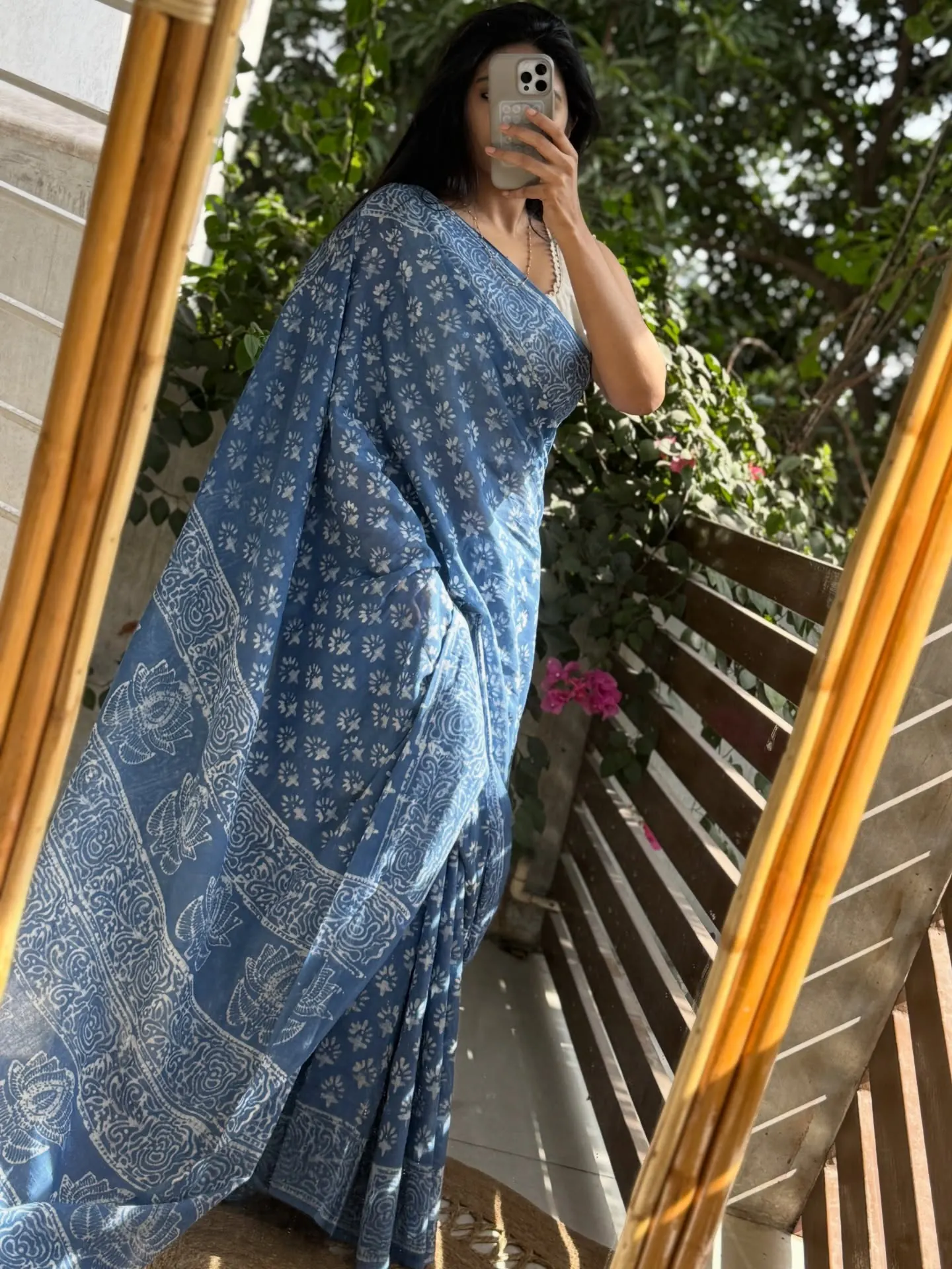 Boro Phul Handloom Cotton — Natural Dye Cotton saree