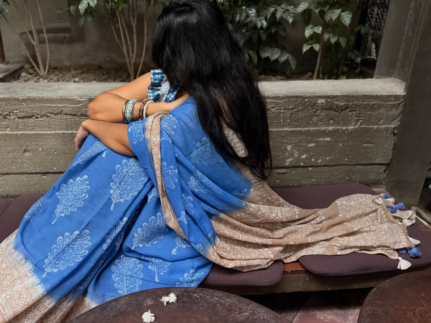 Cobalt & Sand Handloom Cotton, photo 2