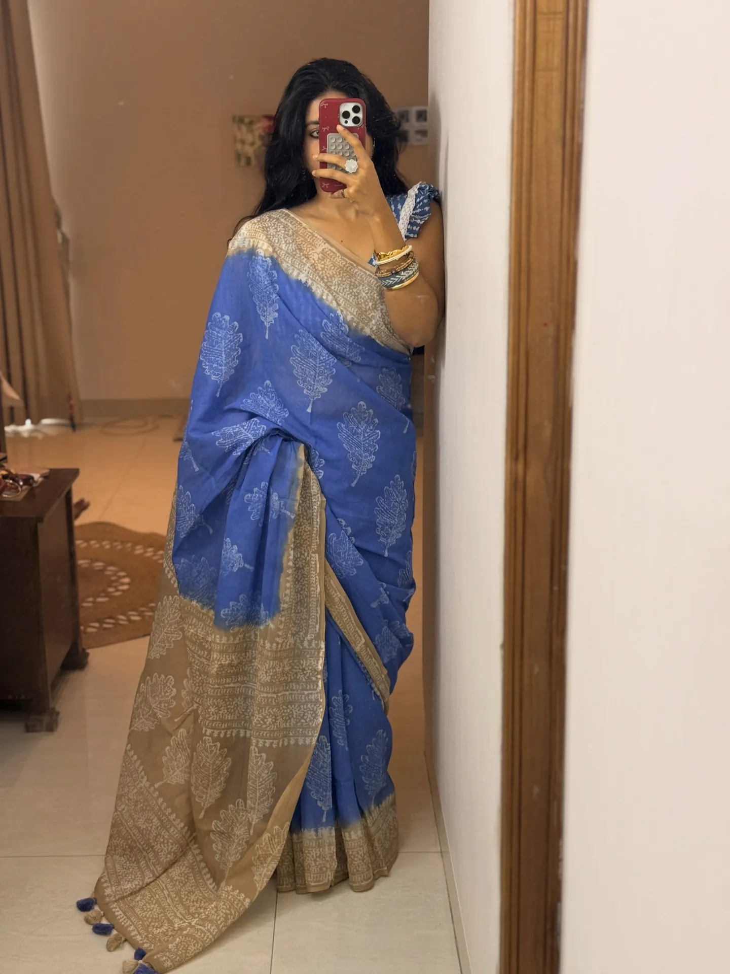 Cobalt & Sand Handloom Cotton, photo 3