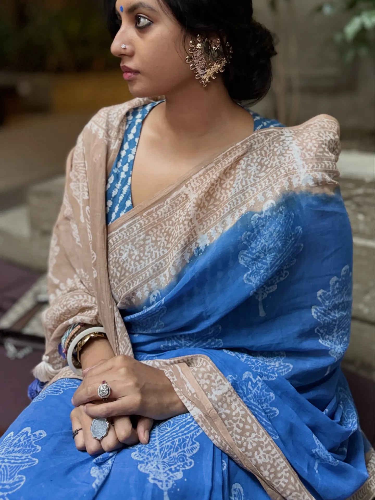 Cobalt & Sand Handloom Cotton, photo 4