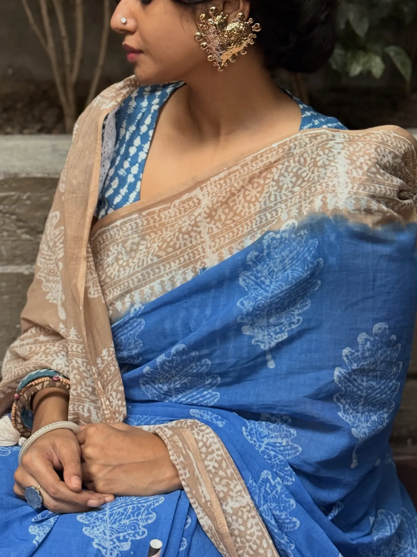 Cobalt & Sand Handloom Cotton, photo 5