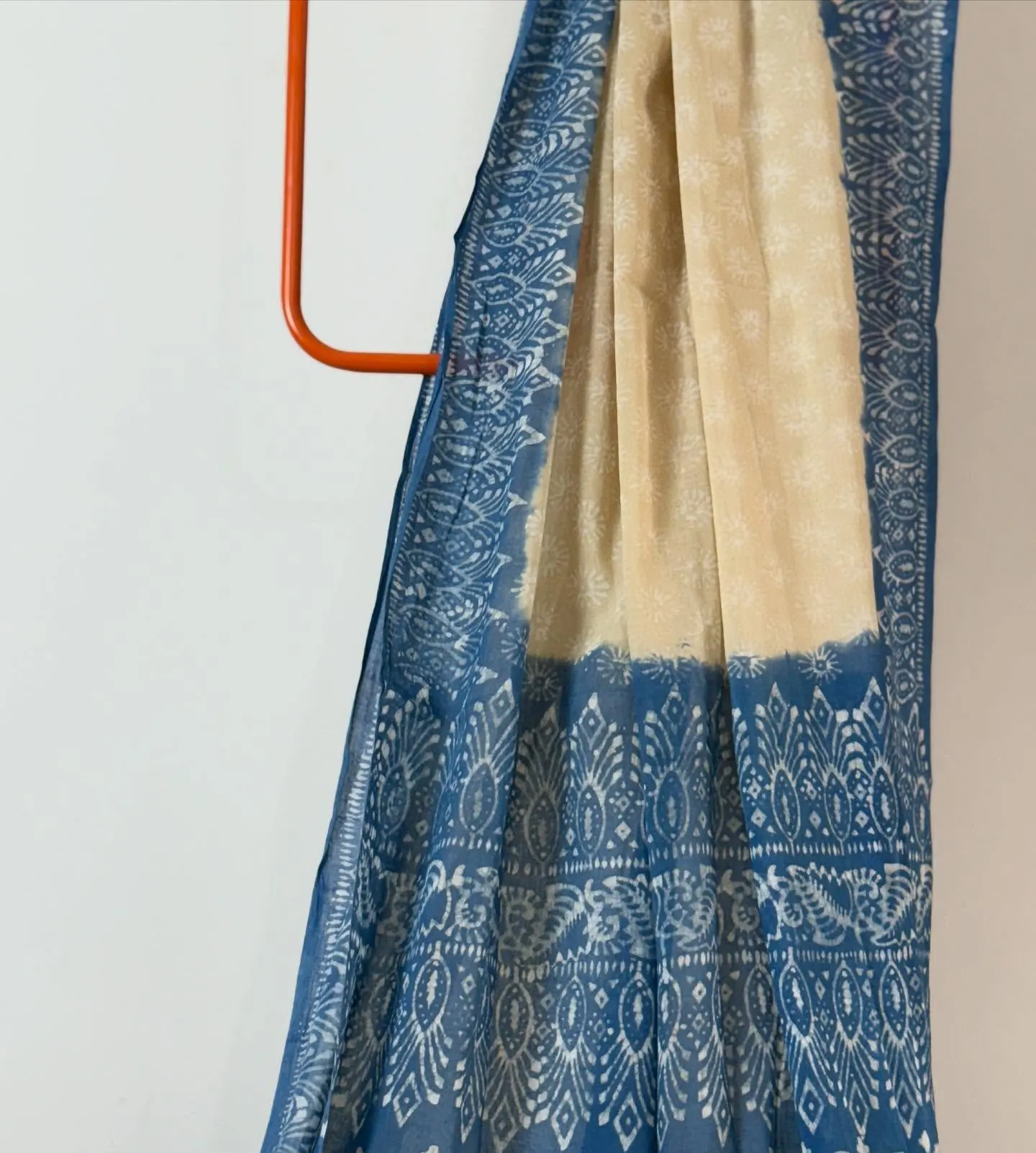 Cream & Cobalt Handloom Cotton, photo 2