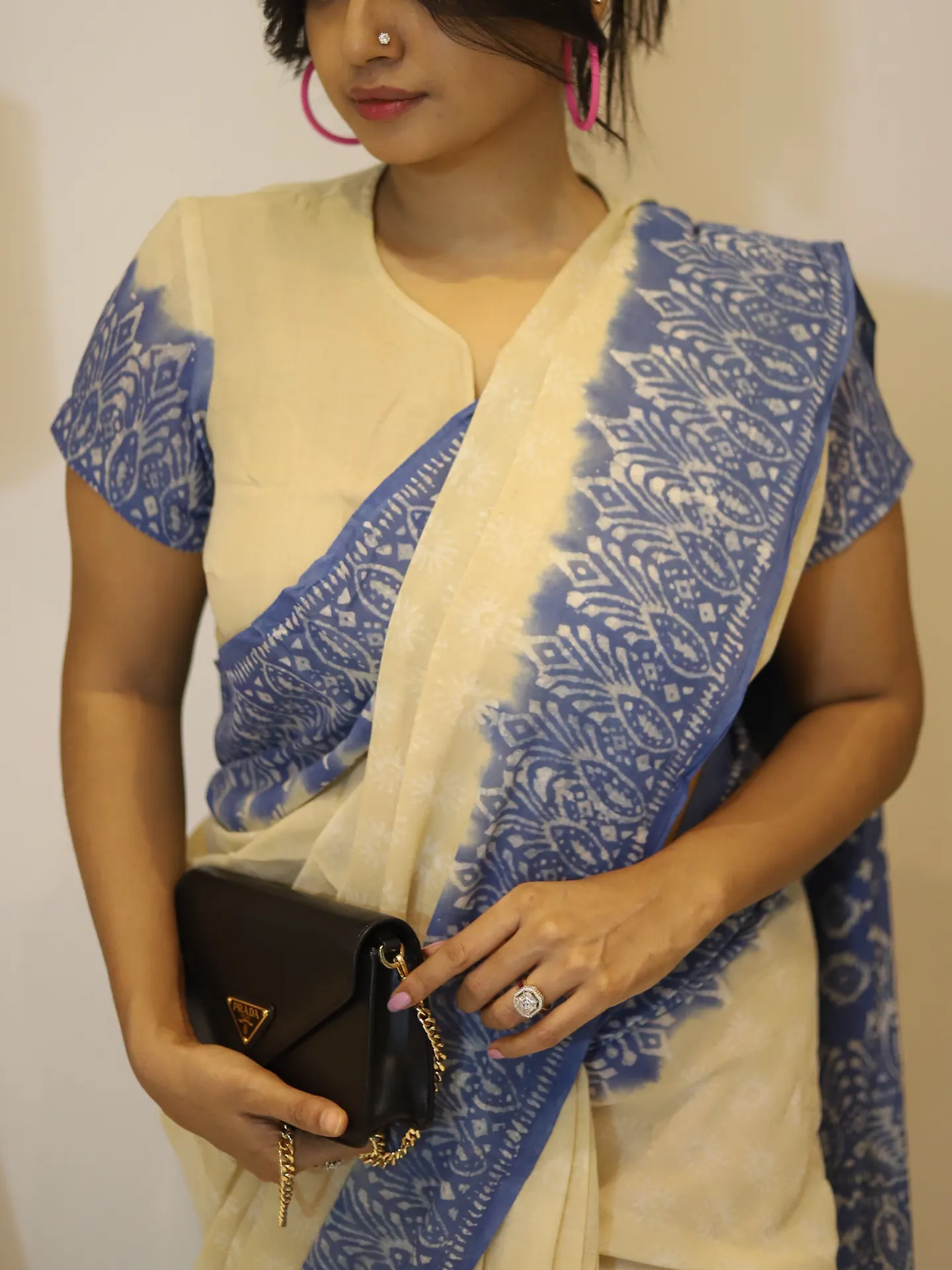 Cream & Cobalt Handloom Cotton, photo 5
