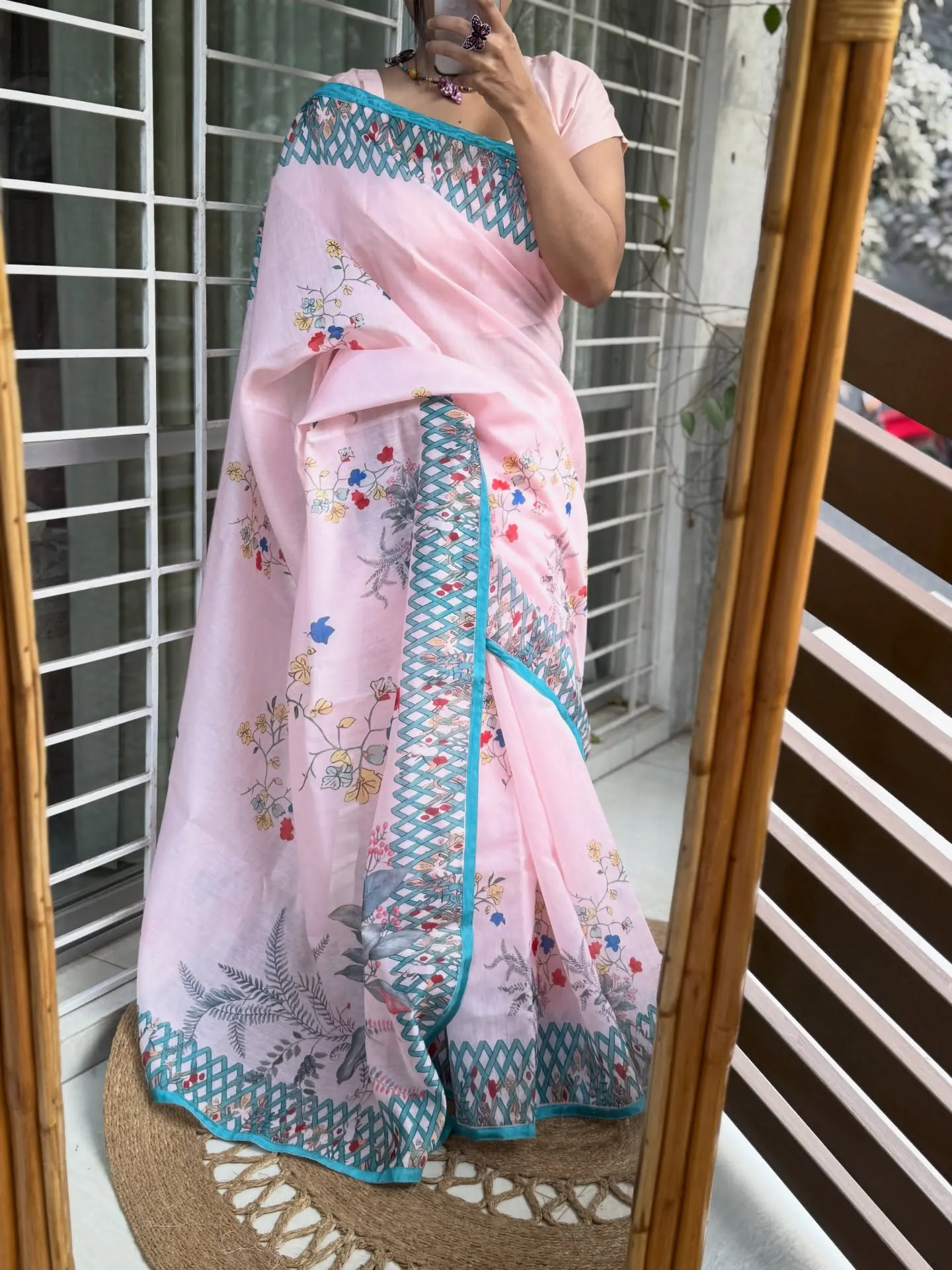 Fall Baby Pink — Fall saree