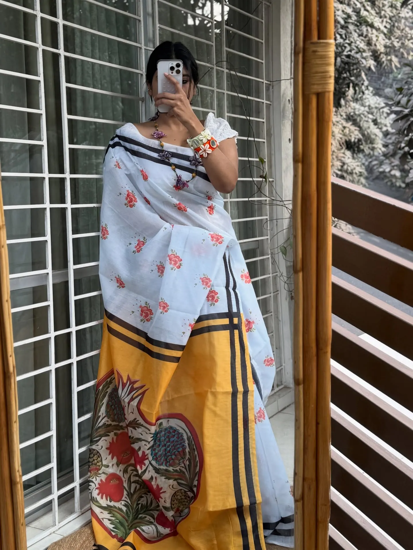 Fall Sky Blue — Fall saree