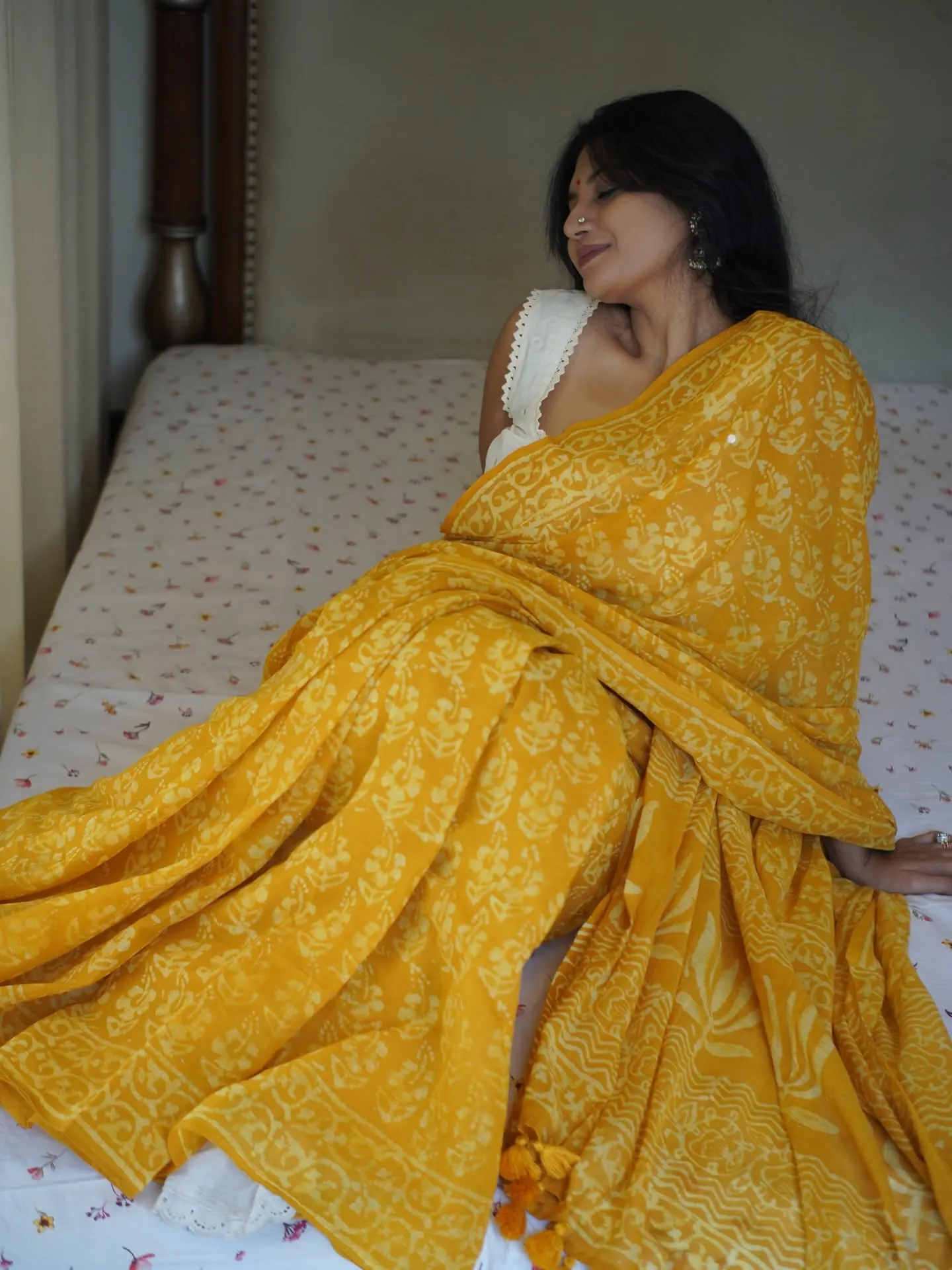 Marigold Handloom Cotton — Natural Dye Cotton saree