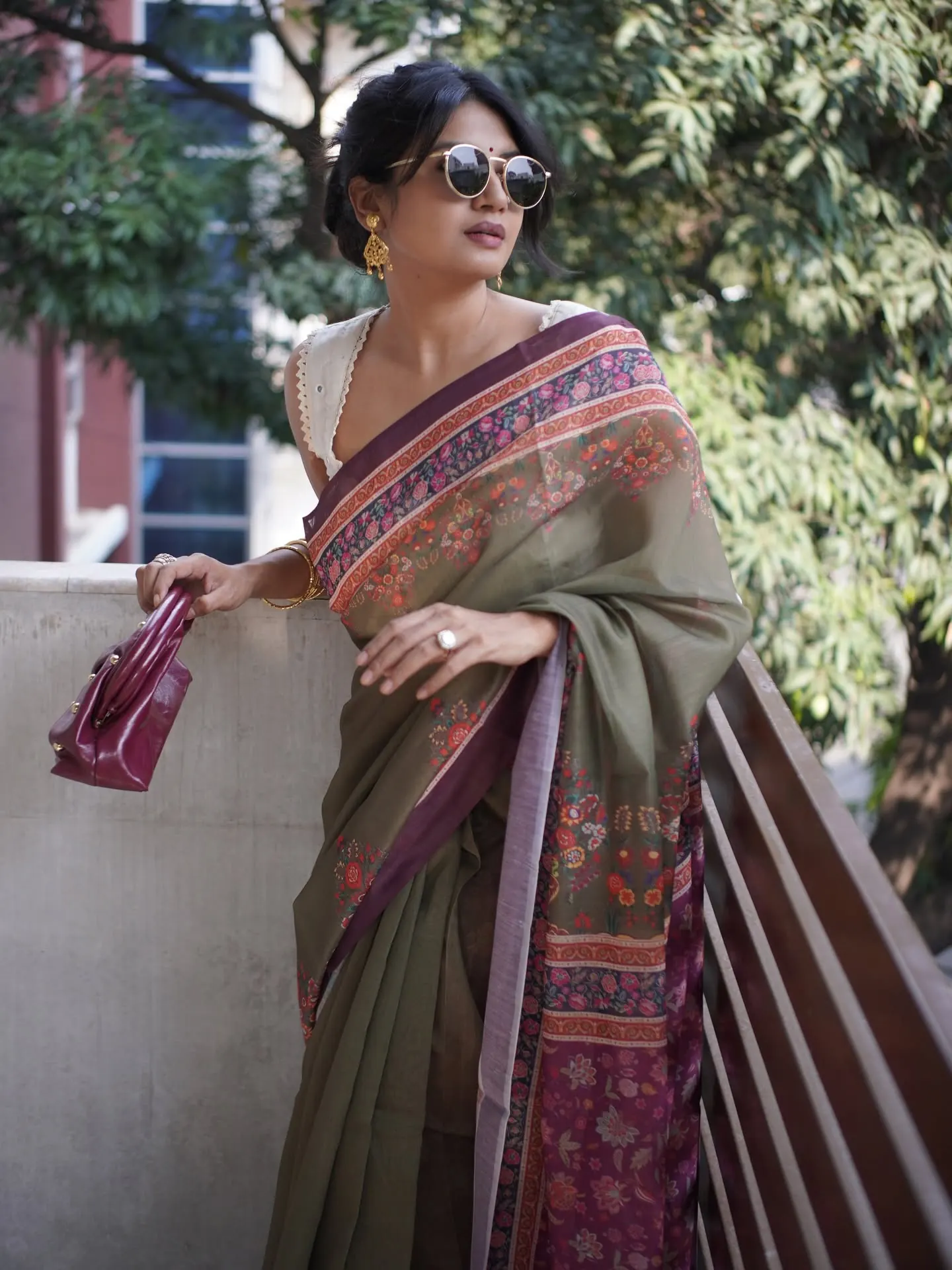 Olive Silk Cotton — Silk & Cotton saree
