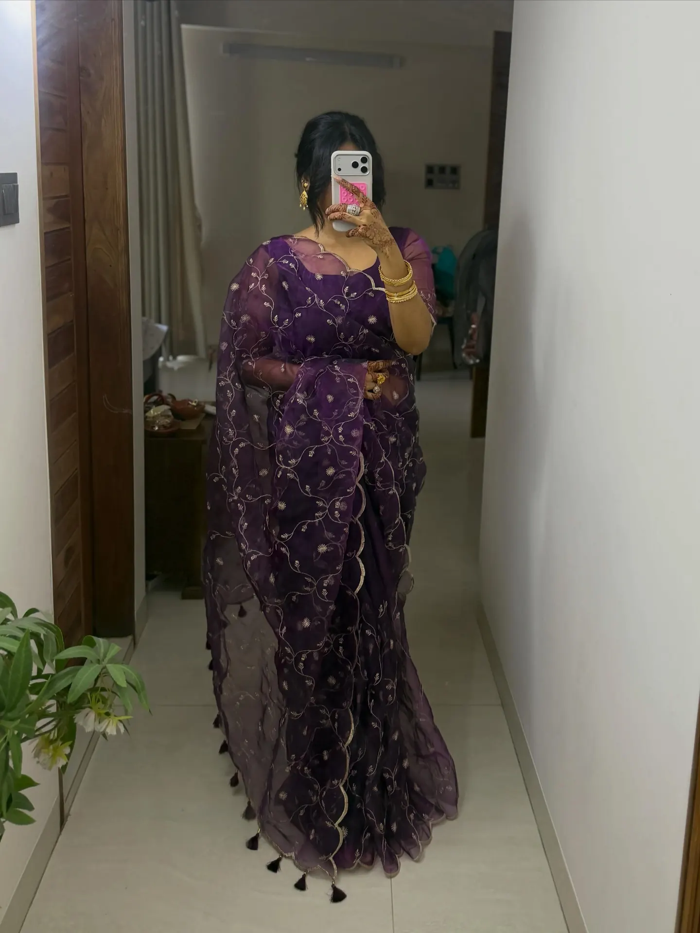 Plum Soft Tissue Silk — Soft Tissue Silk saree