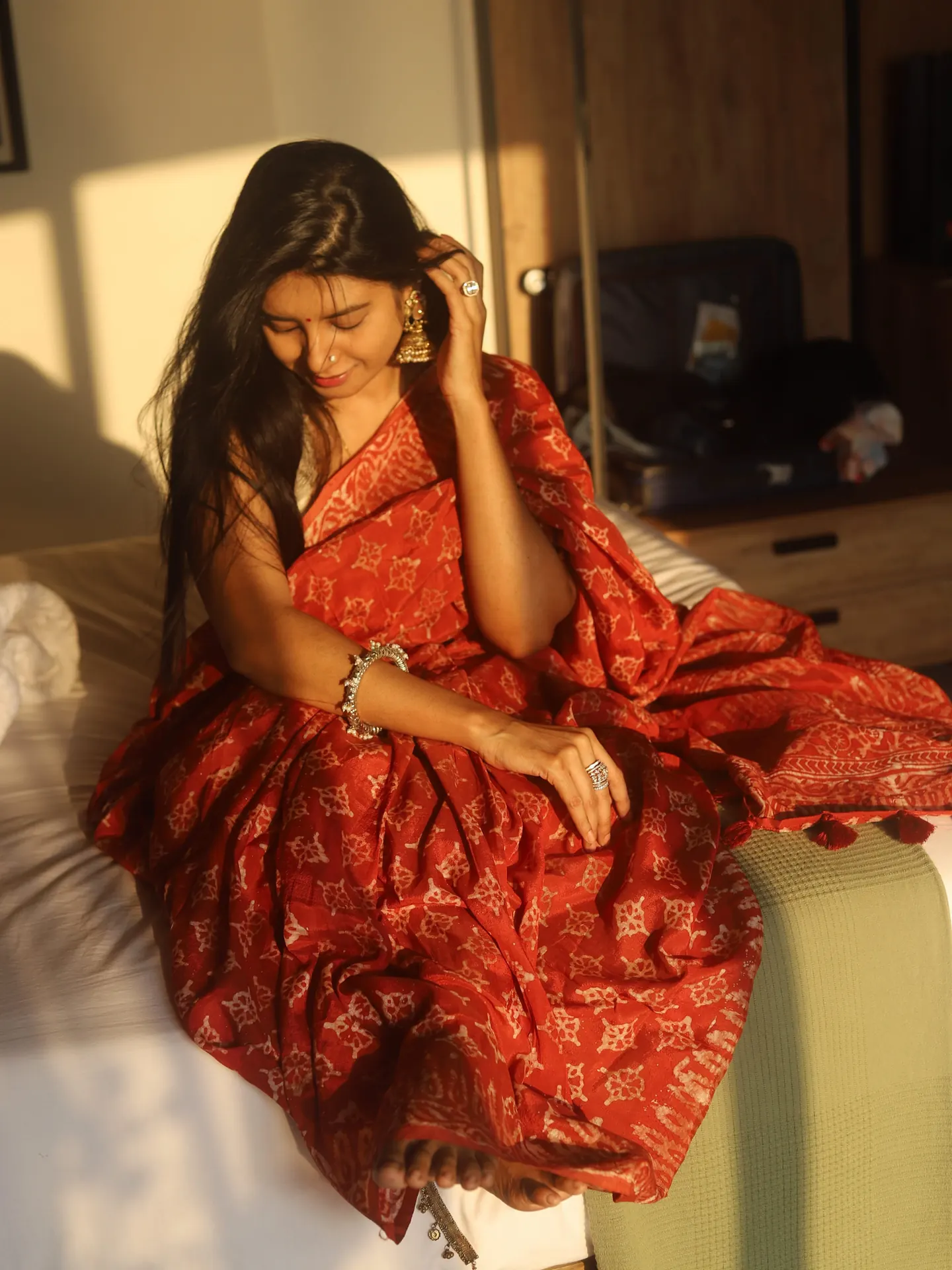 Red Balaka Silk — Balaka Silk saree