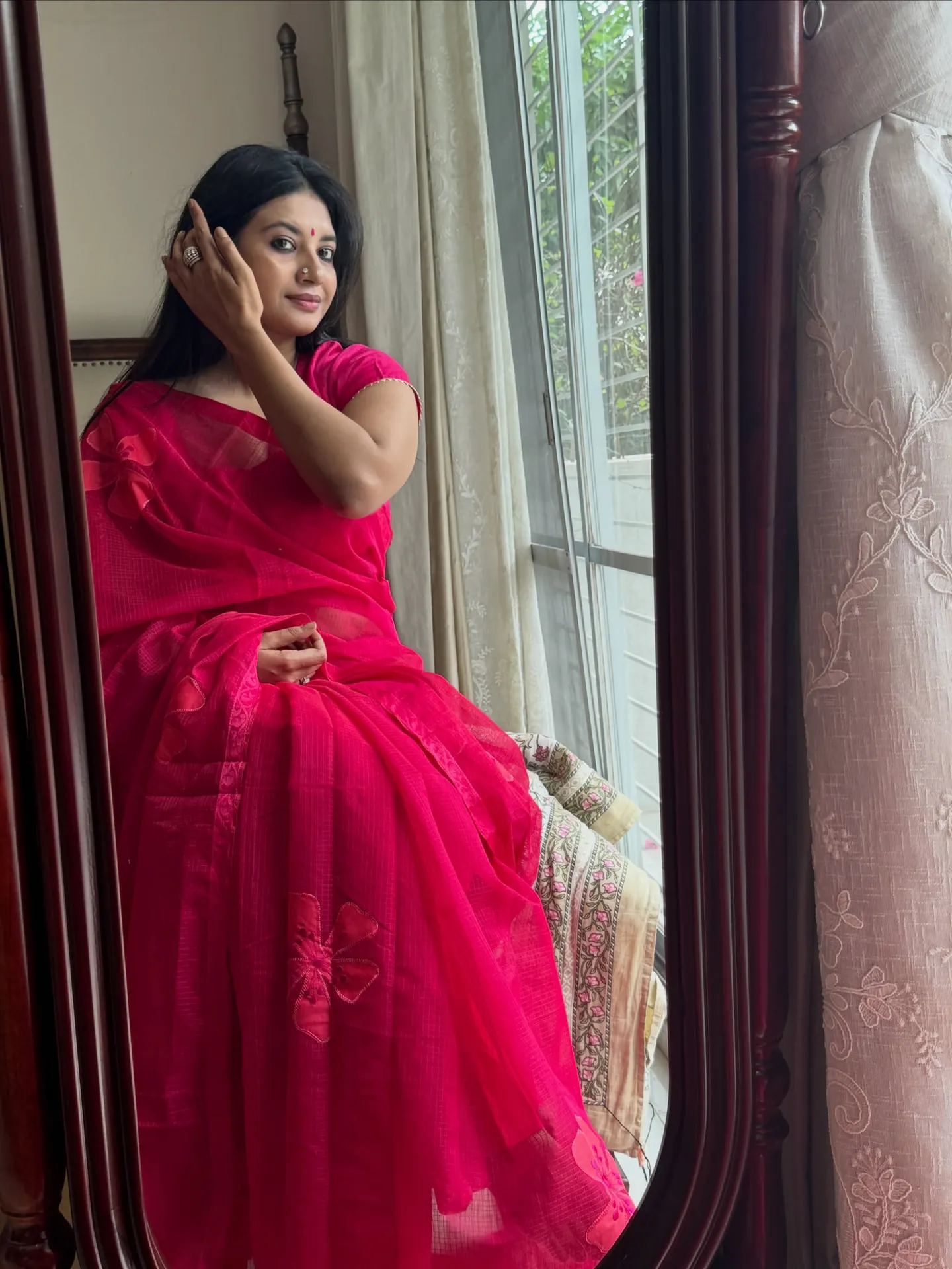 Red Nayantara — Nayantara saree