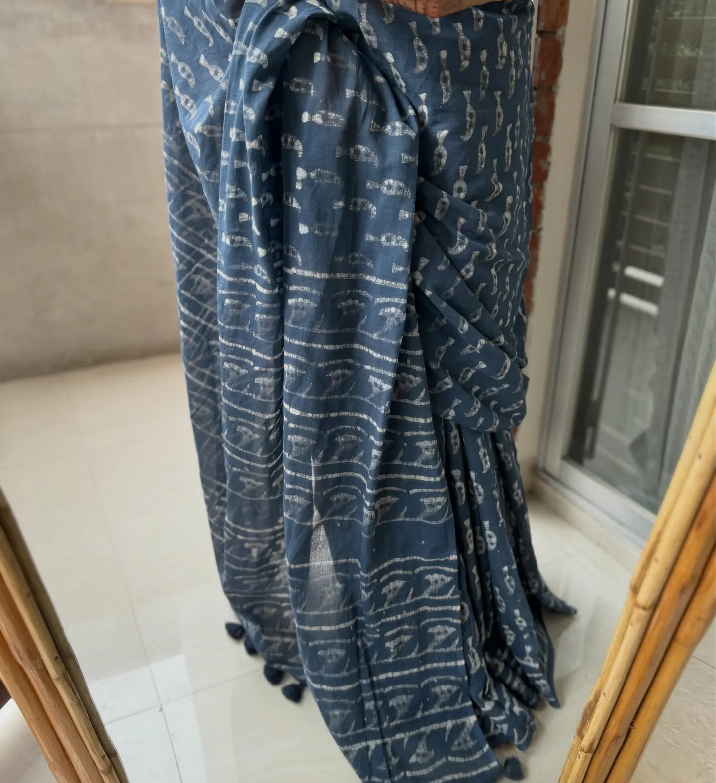 Rhythm of the Sea Handloom Cotton — Natural Dye Cotton saree